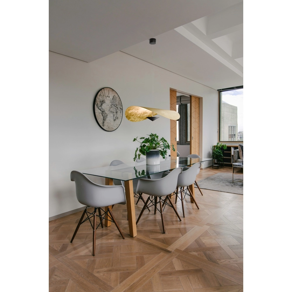 Ø 90cm led hanglamp Lente bladgoud - met katrol Masterlight 8718121392189