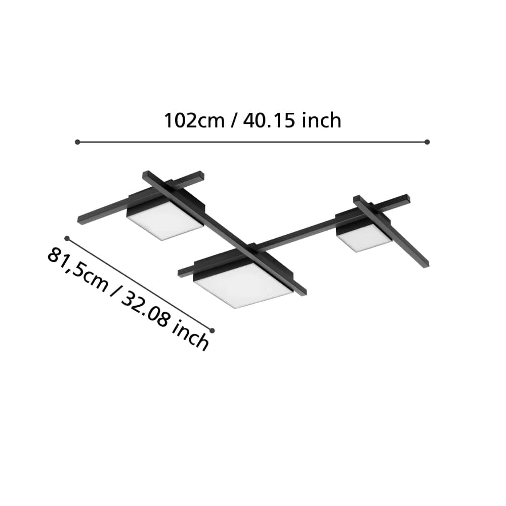 Led plafonnière Viareggio zwart Stars of Light 9002759396893