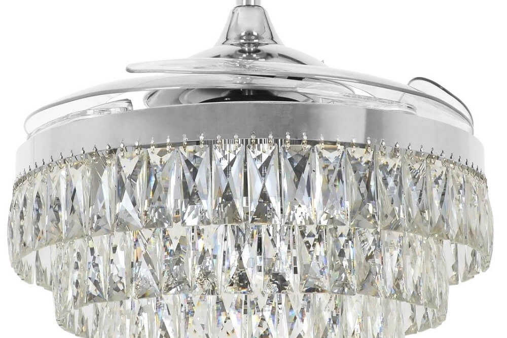 Chrome plafondventilator met kristal Fanway Veil Ø 122cm Beacon 9333509143987