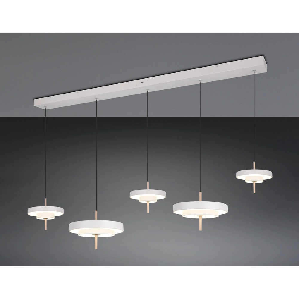 5-lichts hanglamp Keaton wit Trio 4017807655544