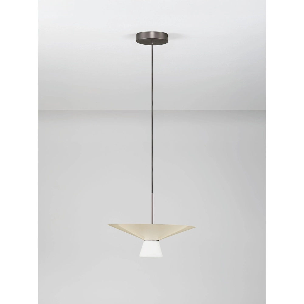 Design hanglamp Baris wit met grijs Ø 38cm Lyora 5212017495303