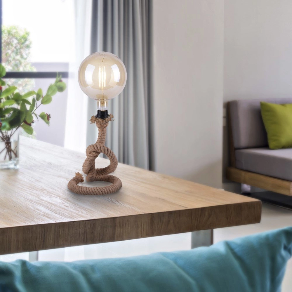 Tafel touwlamp Rope zwart met bruin Just Light 4043689963101