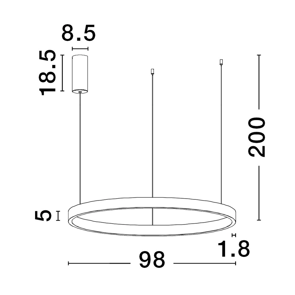 Zwarte hanglamp Elowen design Ø 98cm Lyora 5212017439130