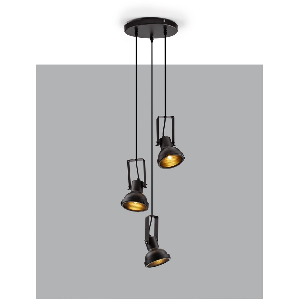 Hanglamp Ruvi 3-lichts zwart Hanglamp Ruvi 3-lichts zwart