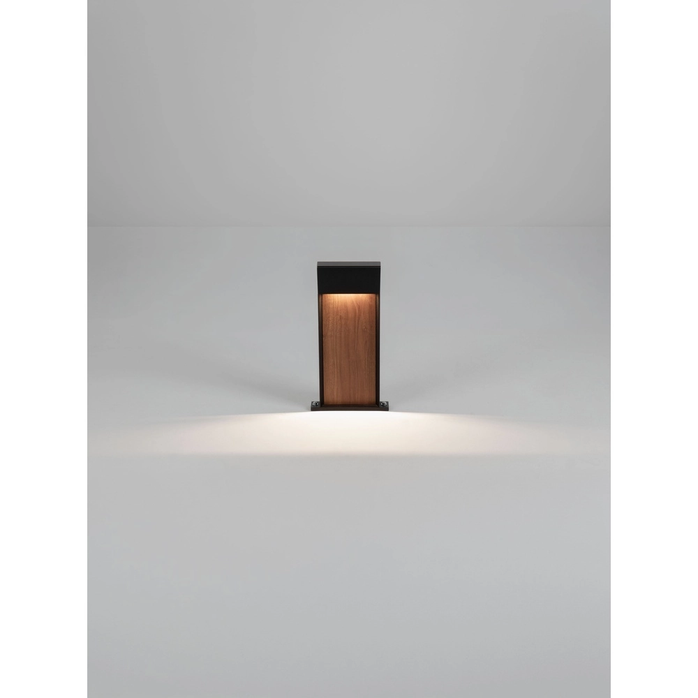 Design tuinlamp Noray zwart met hout 40cm - 2700K Lyora 5212063504318