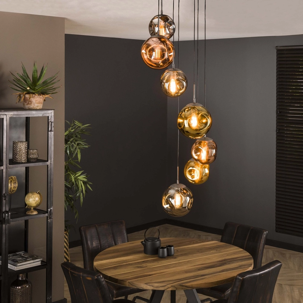 Vide hanglamp Stellar 7 glazen bollen