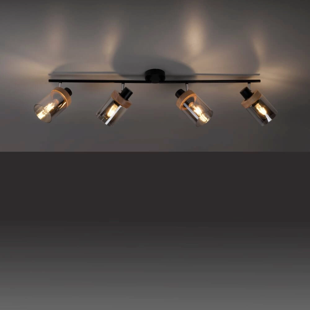 Plafondlamp Pasqual 4-lichts zwart Just Light 4043689986124