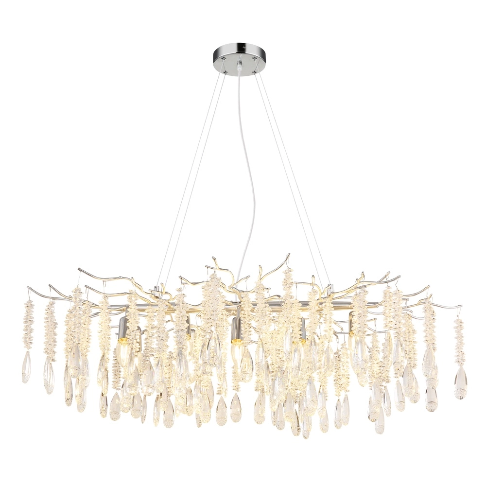 Hanglamp Kinga zilvergrijs 100cm Globo 9007371567003
