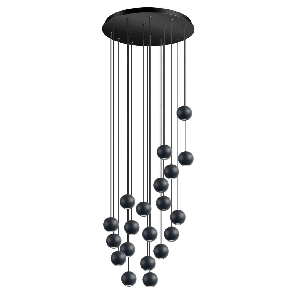 Design hanglamp Grace 20-lichts zwart