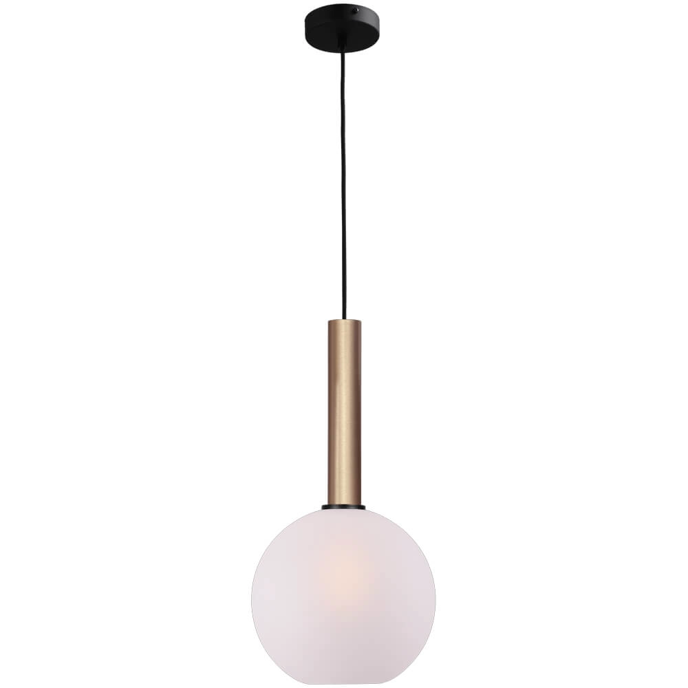 Hanglamp Ø 25cm Bella 2 Messing goud met mat wit glas