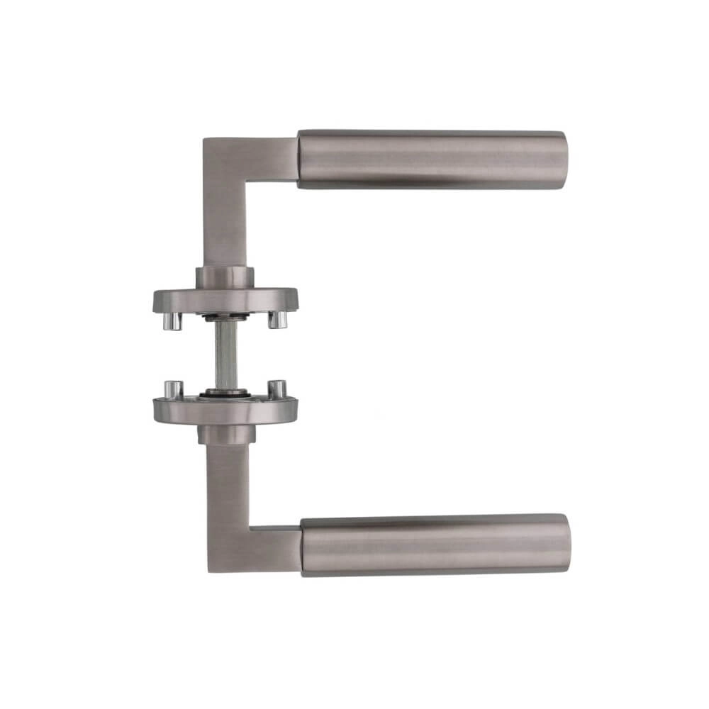 Moderne deurklink Bau-Stil rond rozet RVS Intersteel 8714186298336