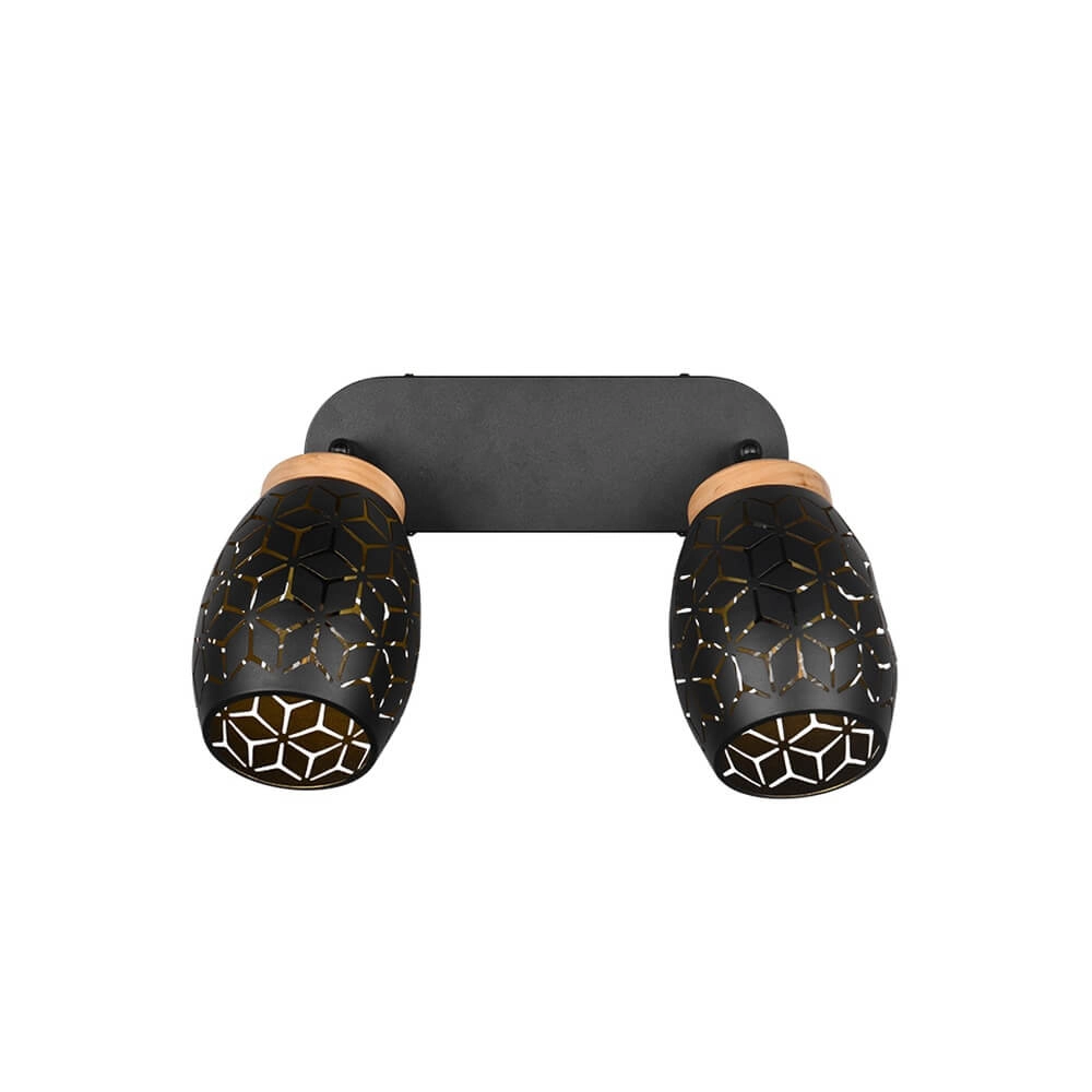 2-lichts opbouwspot Bidar zwart Trio 4017807640670