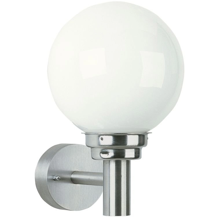 Buitenlamp bol lamp Globe Opal 20cm - RVS Buitenlamp bol lamp Globe Opal 20cm - RVS