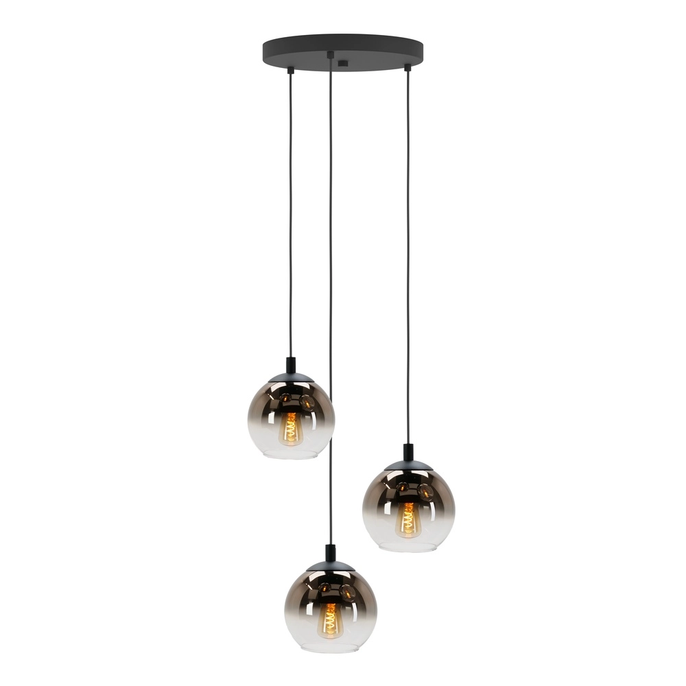Hanglamp Ariscani 1 3-lichts zwart rond