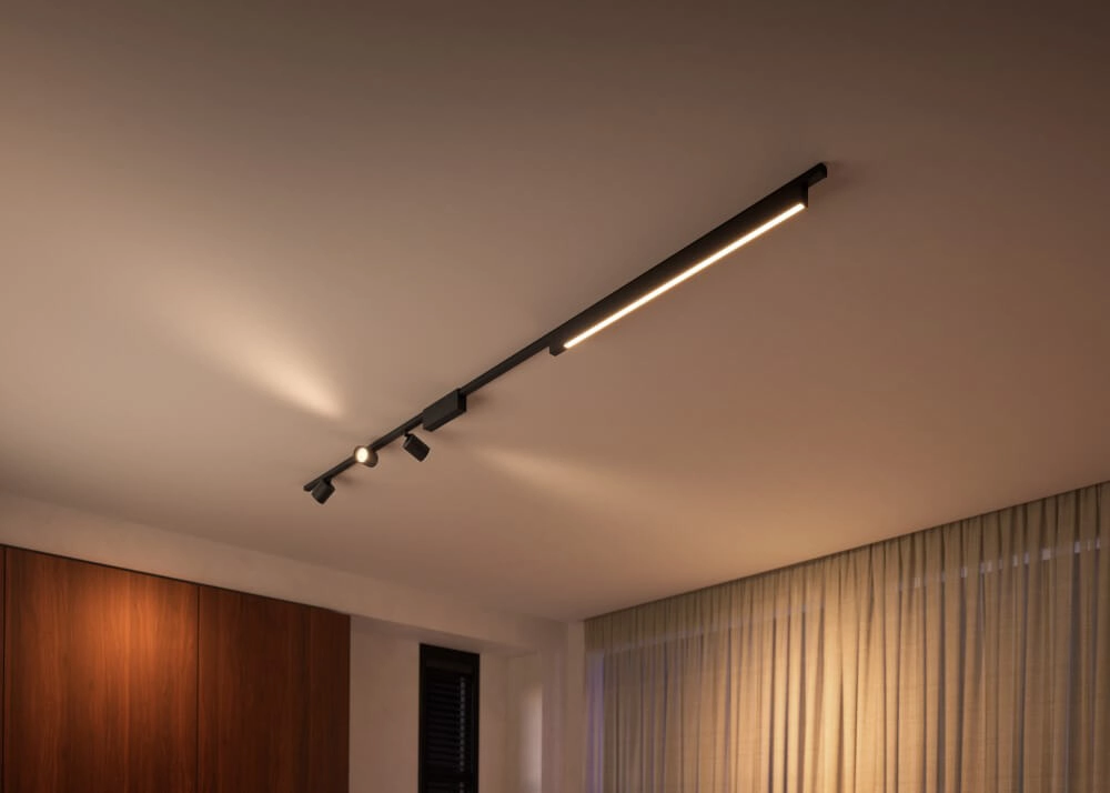 Hue Perifo - White and color set van 3 spots en bar zwart Philips 8719514407800