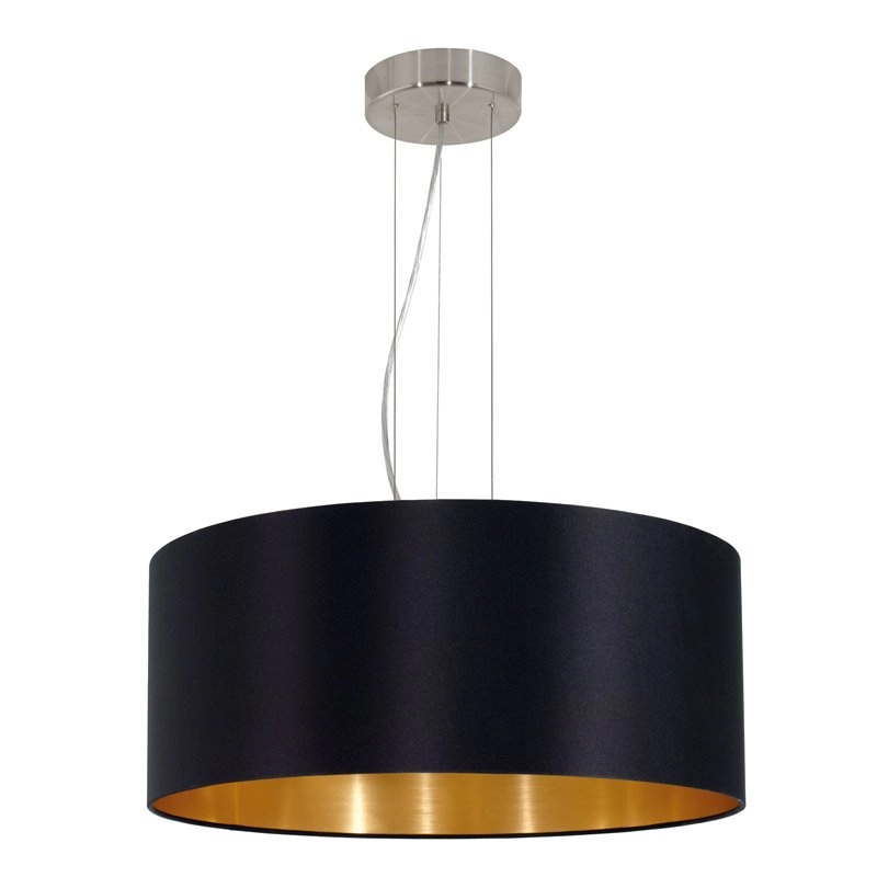 Landelijke hanglamp Maserlo 53cm zwart met goud Landelijke hanglamp Maserlo 53cm zwart met goud