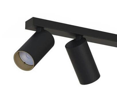3-lichts opbouwspot Mono zwart met gouden binnenkant Lyora 5903139776790