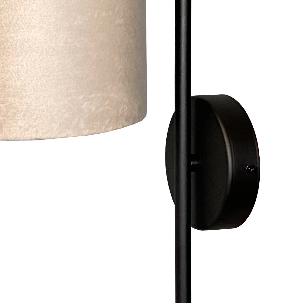 Zwarte wandlamp Venus met zandkleurige lampenkap Masterlight 8718121251196