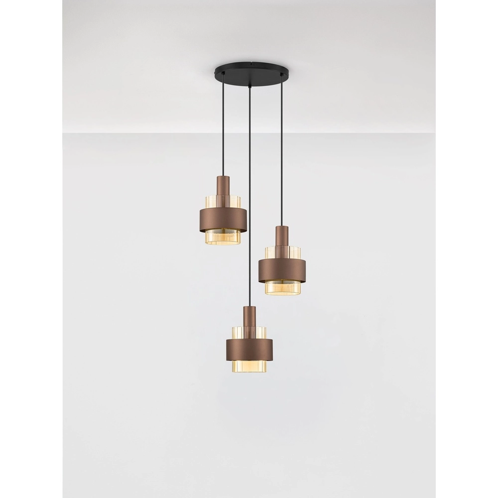 Moderne hanglamp Serena 3-lichts koffie bruin Lyora 5212063501140
