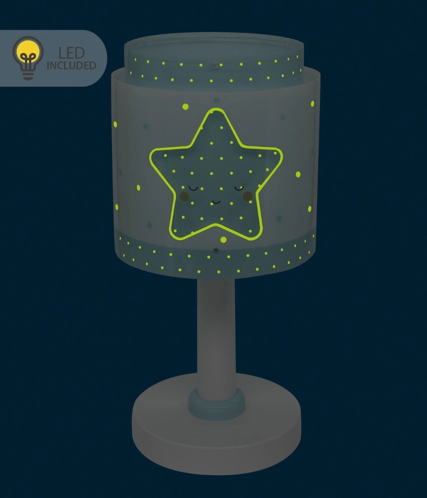 Tafellampje Baby Dreams blauw glow in the dark Dalber 8420406002613