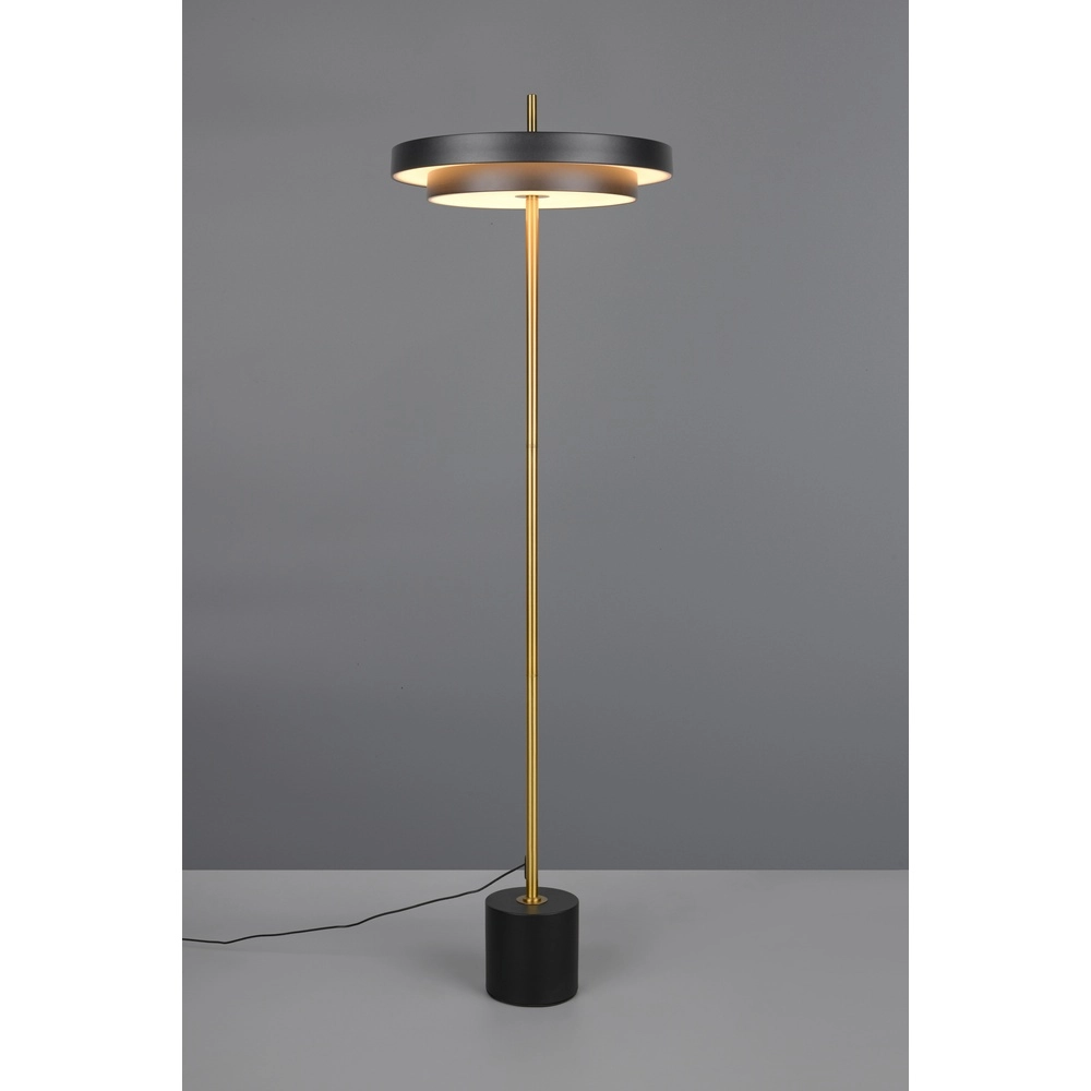 Moderne vloerlamp Keaton zwart met goud