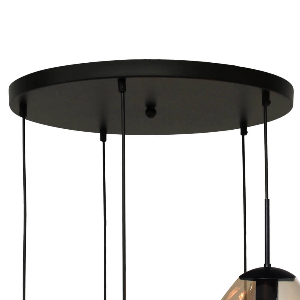 Vide hanglamp Lava 5x goud glas Masterlight 8718121286532