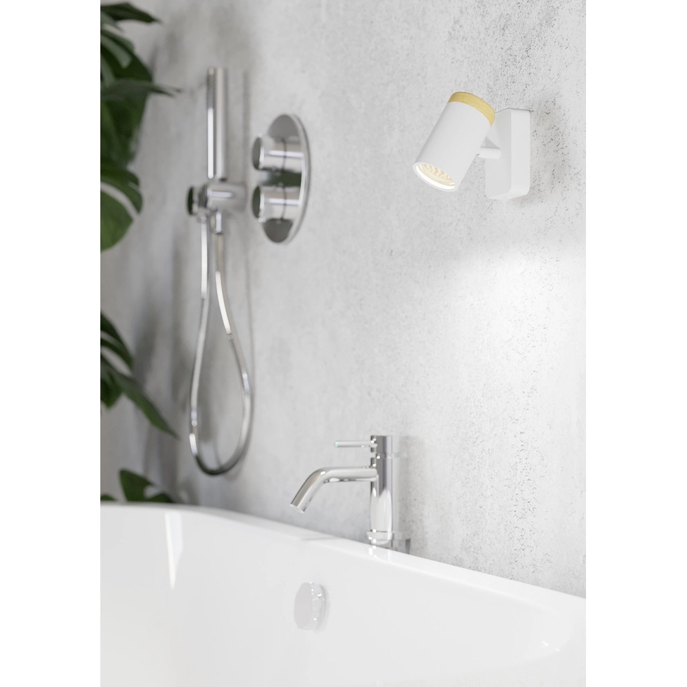 Wandlamp Consuma enkel wit met hout Eglo 9008606323678