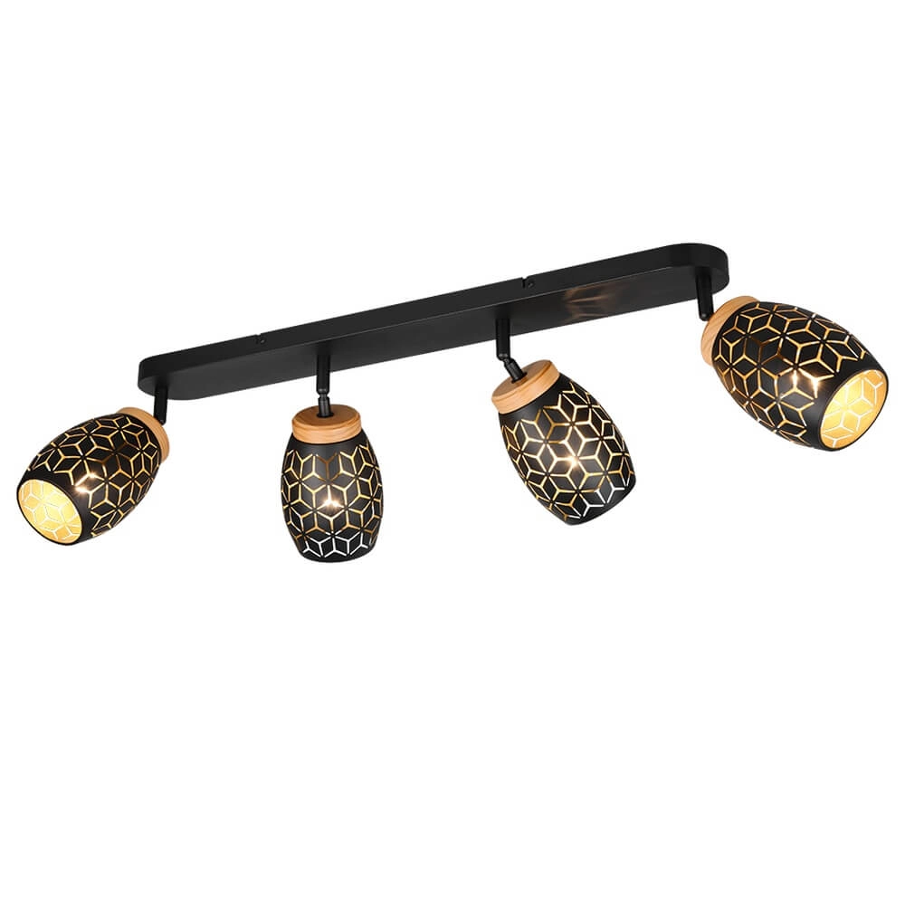 4-lichts opbouwspot Bidar zwart