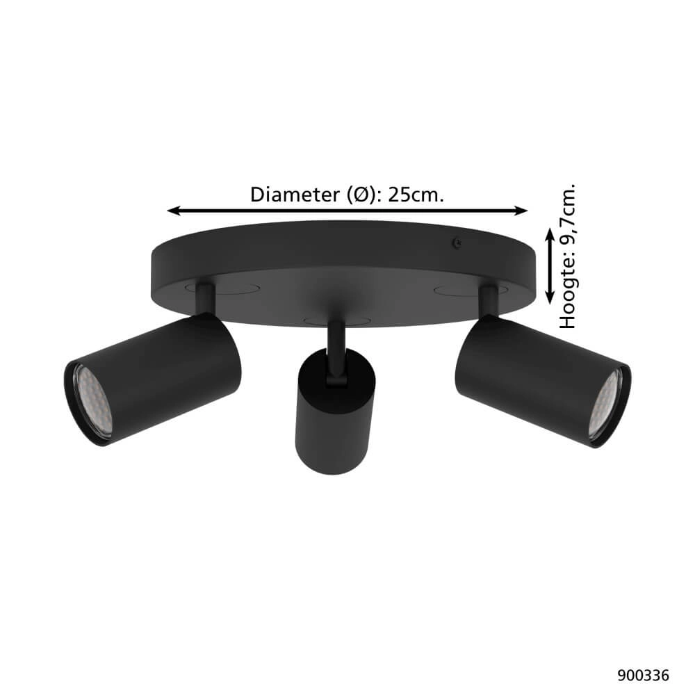 Plafondlamp Zigbee Telimbela-Z Ø 25cm zwart Eglo 9008606239948
