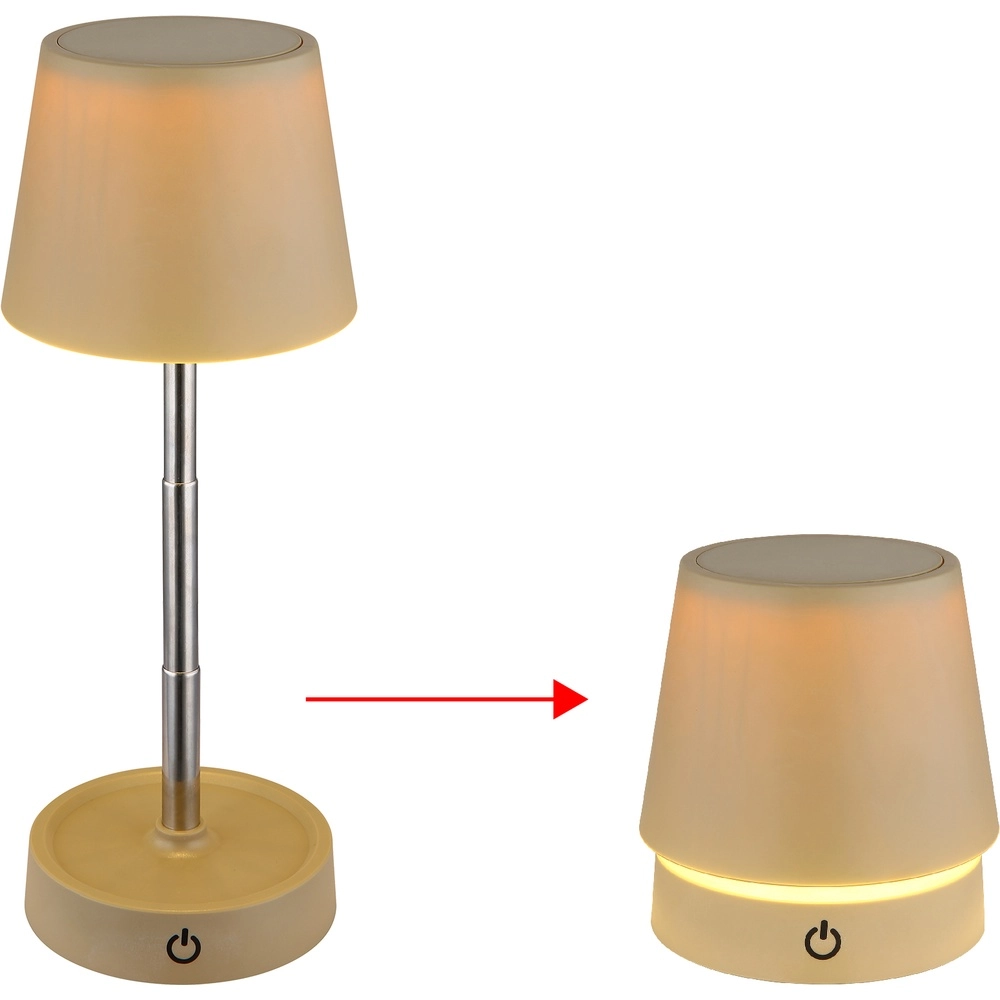 Moderne tafellamp Carlos zand bruin oplaadbaar Globo 9007371453061