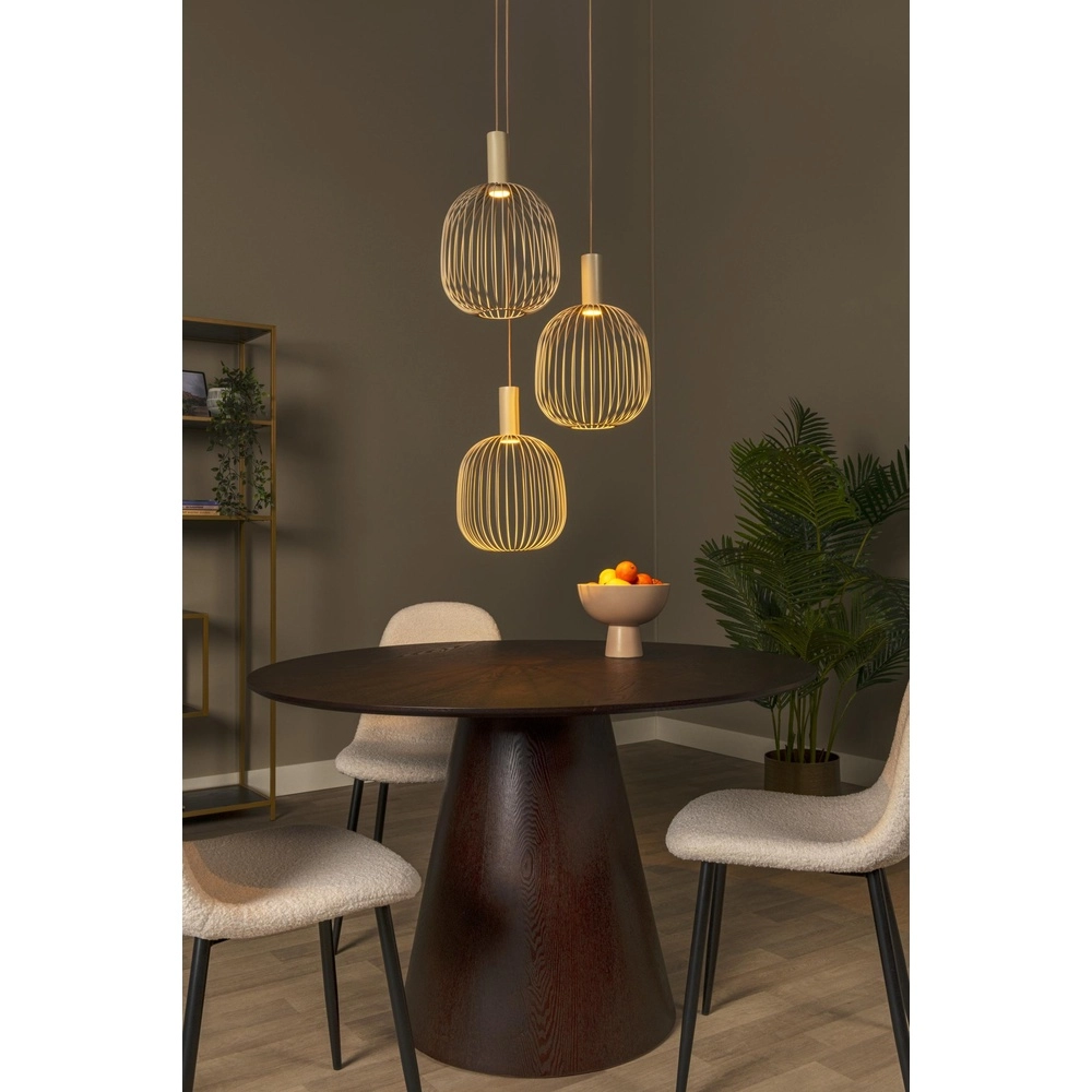 3-lichts hanglamp Esterel zand bruin mini GU10 rond Lucide 5411212212344