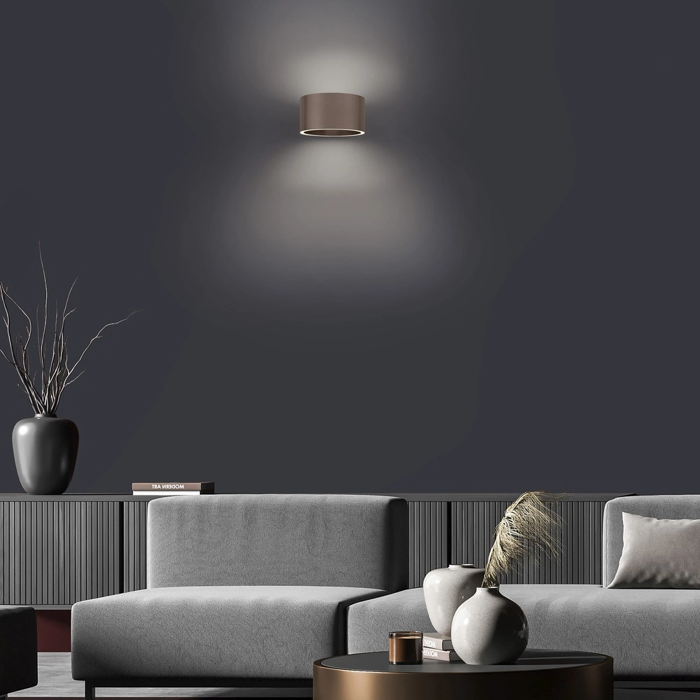 Oplaadbare wandlamp Pure Akku Clipse Donker bruin geborstel Paul Neuhaus 4012248393017