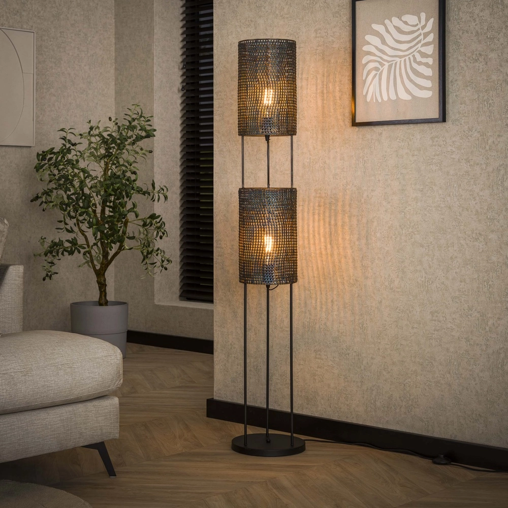 2L Schubbenlook vloerlamp Armor Ø 28cm