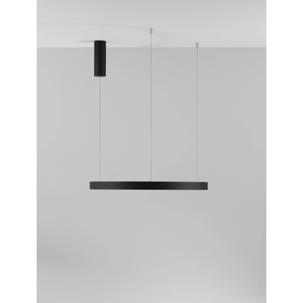 Ronde hanglamp Perrine zwart Ø 60cm Lyora 5212017438416