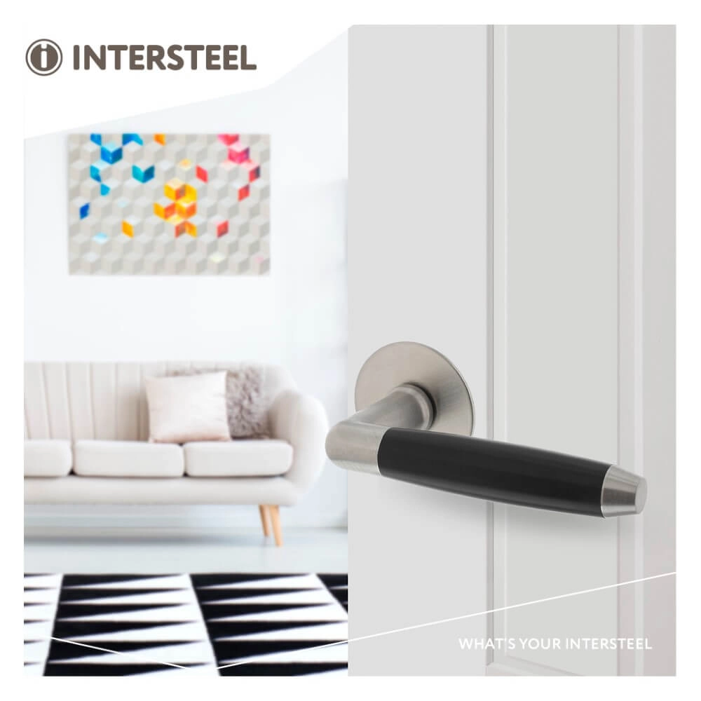 Deurklink Combinatie zelfklevend rozet RVS Intersteel 8714186557020