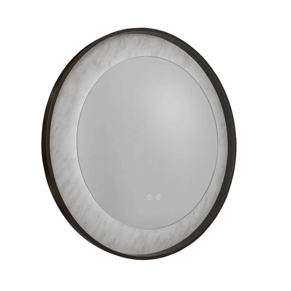 Badkamer spiegel Luxo zwart met licht Searchlight 5053423272092
