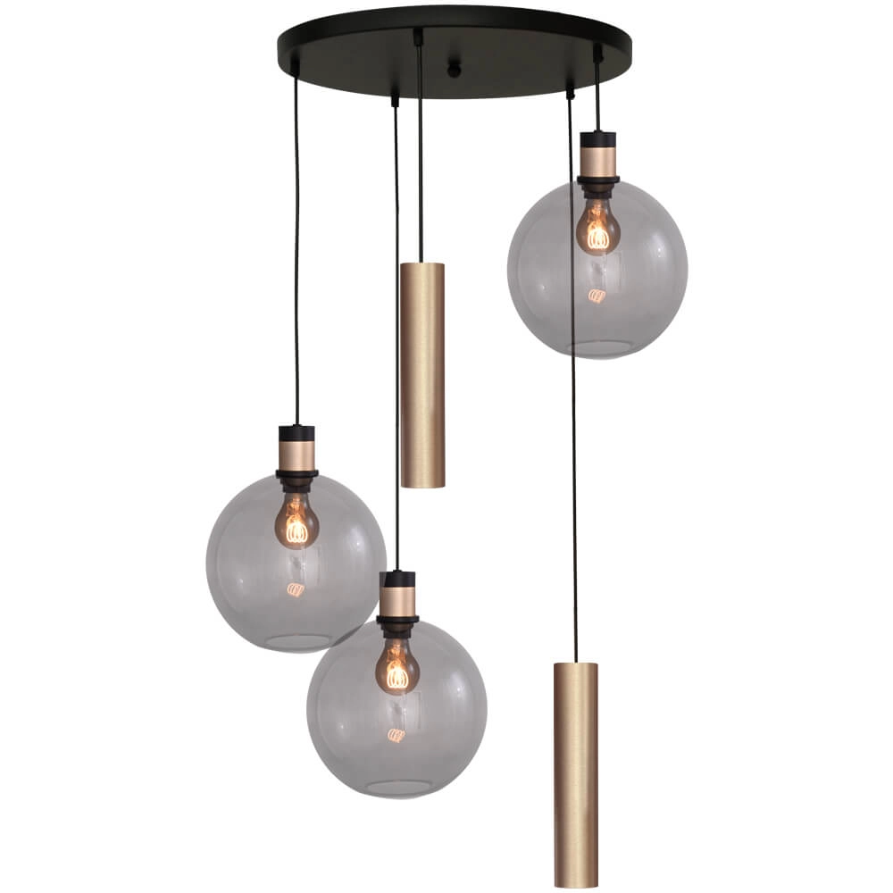 Vide hanglamp Lazise 2 3x Ø 25cm en 2x GU10 goud Vide hanglamp Lazise 2 3x Ø 25cm en 2x GU10 goud