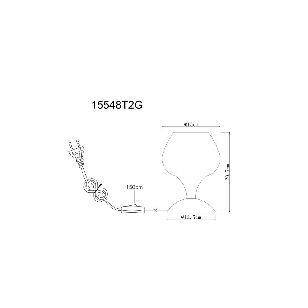 Zwarte tafellamp Maxy met rood glas Ø 15cm Globo 9007371462148