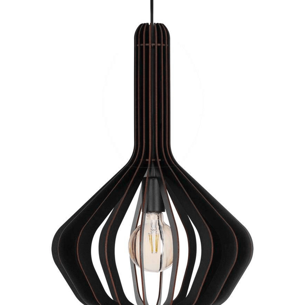 Zwart houten hanglamp Velasco Ø 38cm Eglo 9008606224074