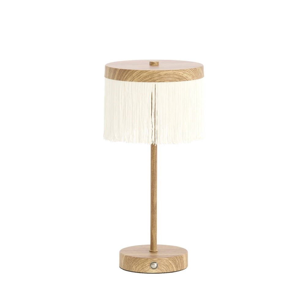 Oplaadbare schemerlamp Diny houtlook met wit Light & Living 8717807816360