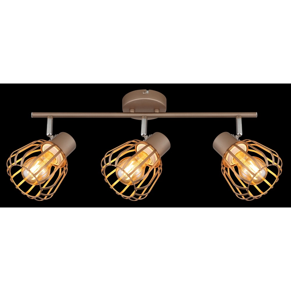 Plafondlamp Olin 3-lichts koffie bruin Globo 9007371589579