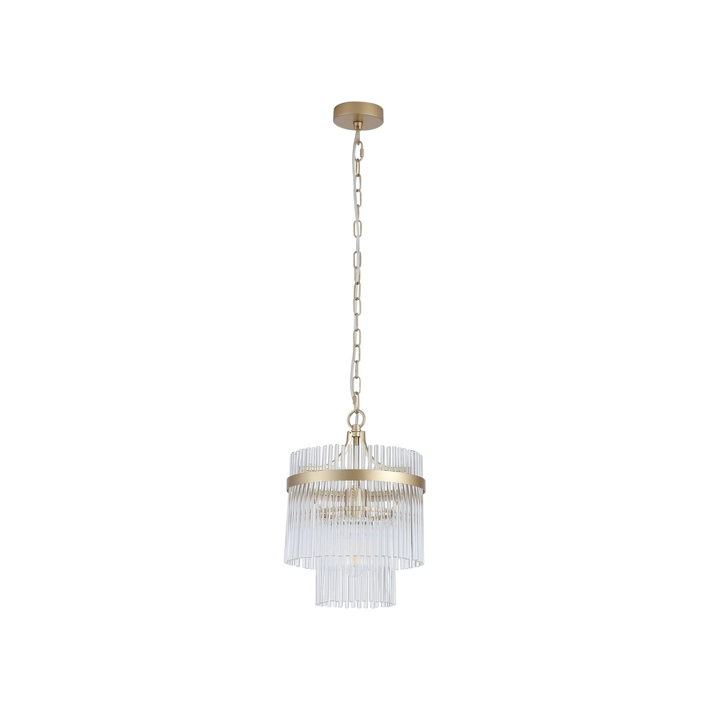 Hanglamp Lara goud met helder glas Ø 26cm Searchlight 5053423300580