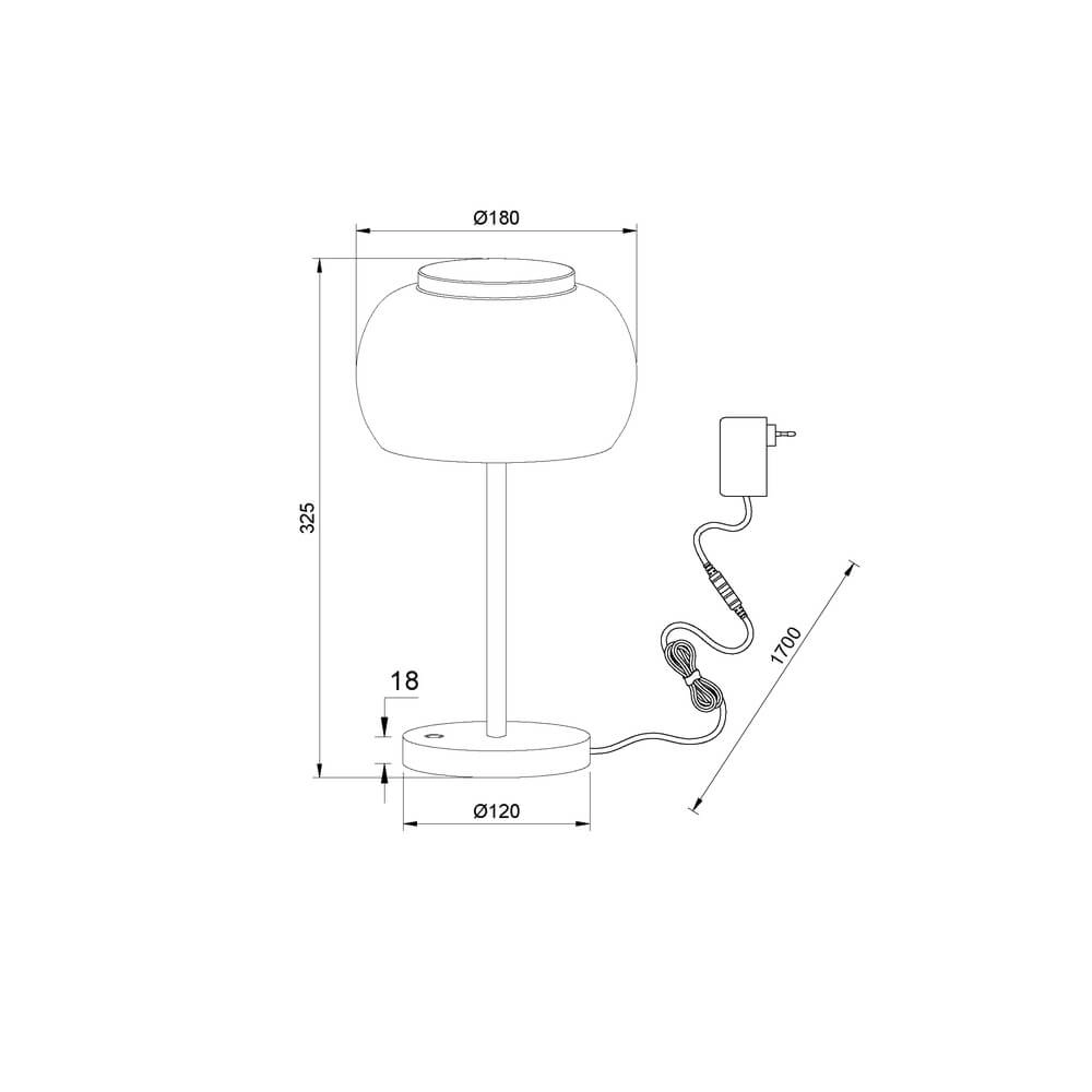 Design tafellamp Bounto met smoke glas Lyora 4255805301173