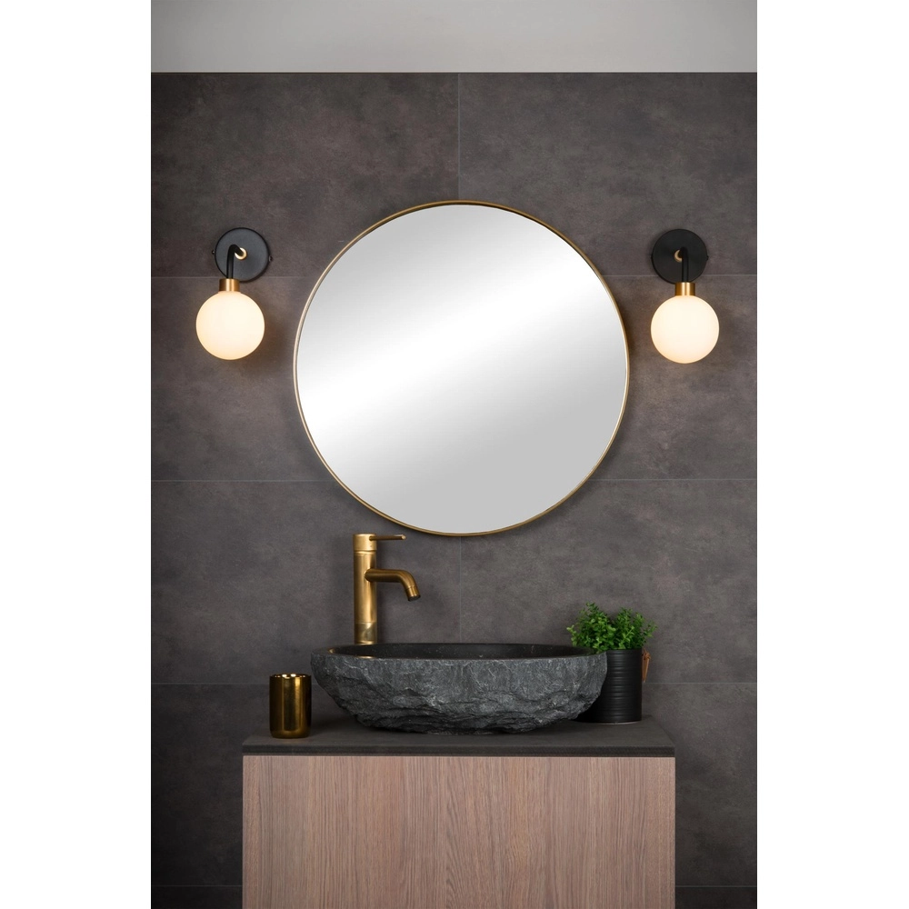 Wandlamp Berend zwart met wit Lucide 5411212302632