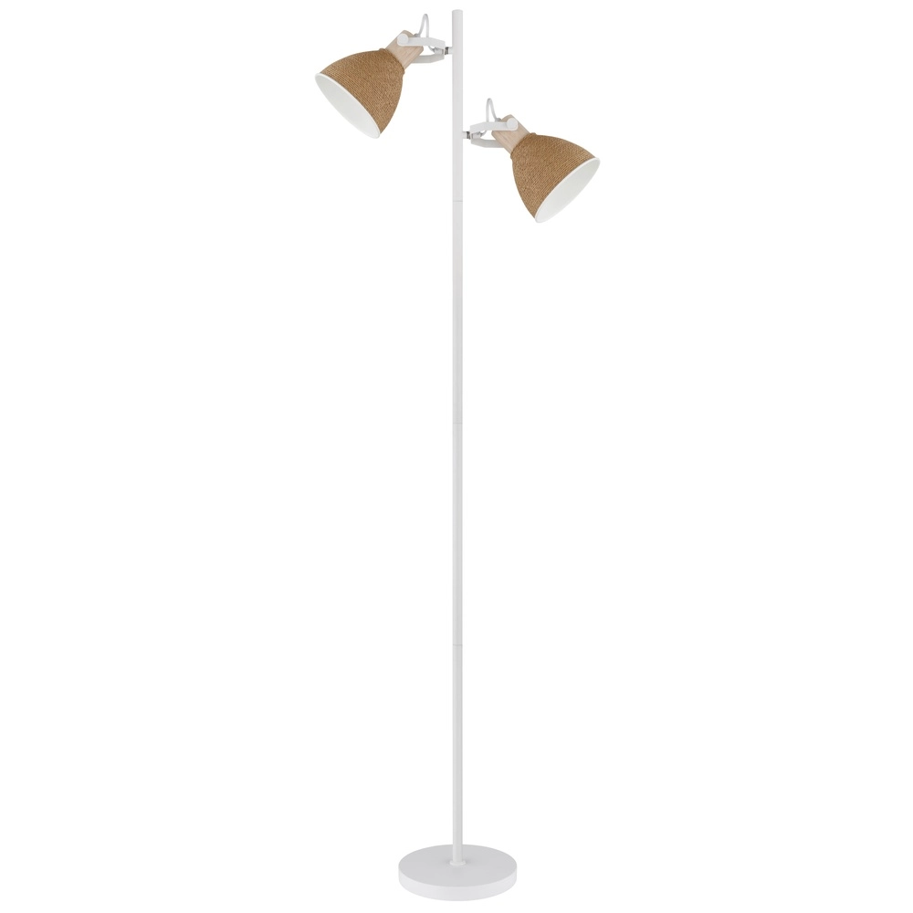 Vloerlamp Lyndon wit met rotan Globo 9007371580903