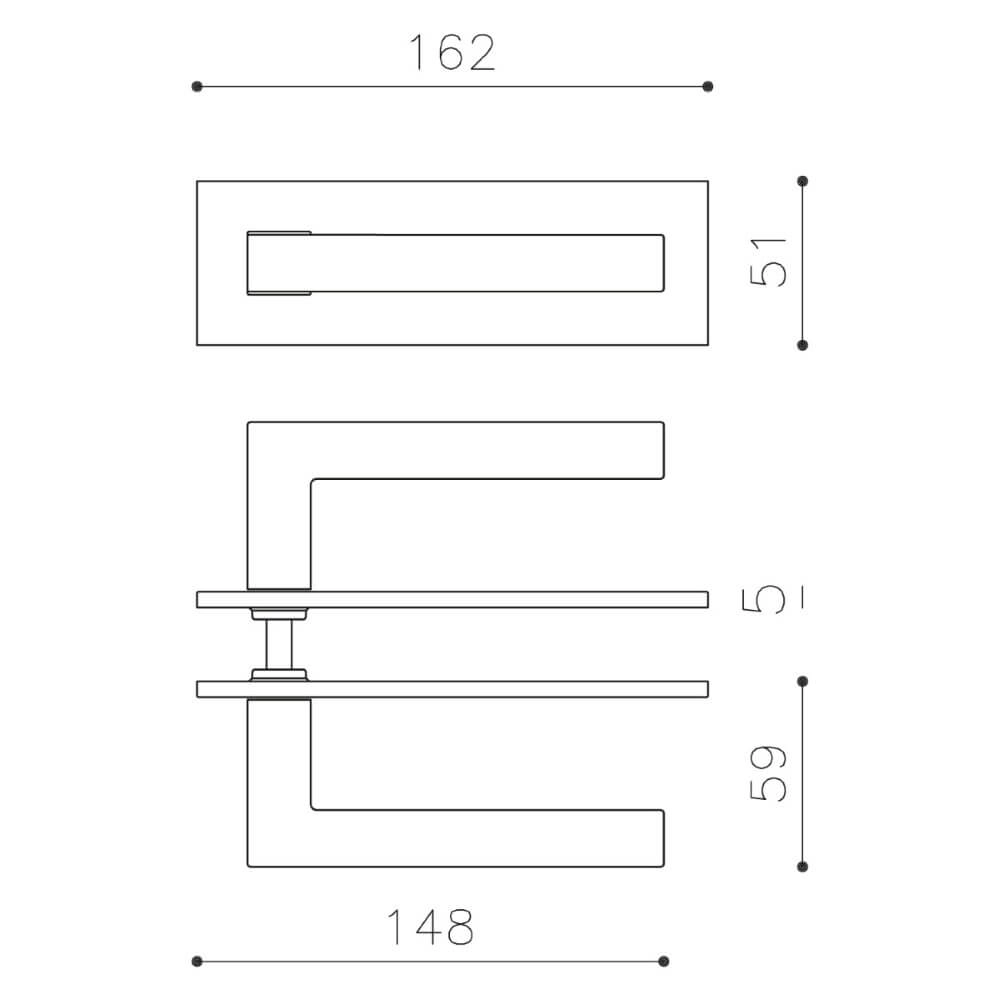 Deurklink ABC horizontaal schild RVS Olivari 8714186545904