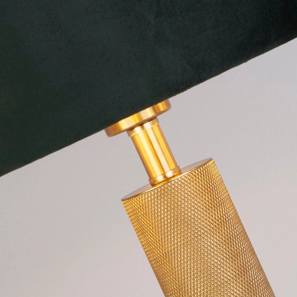 Gouden tafellamp London met groene kap Searchlight 5053423248400