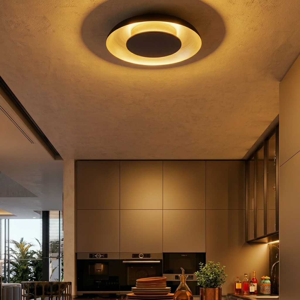 Design plafondlamp Epos Ø 40cm zwart met goud