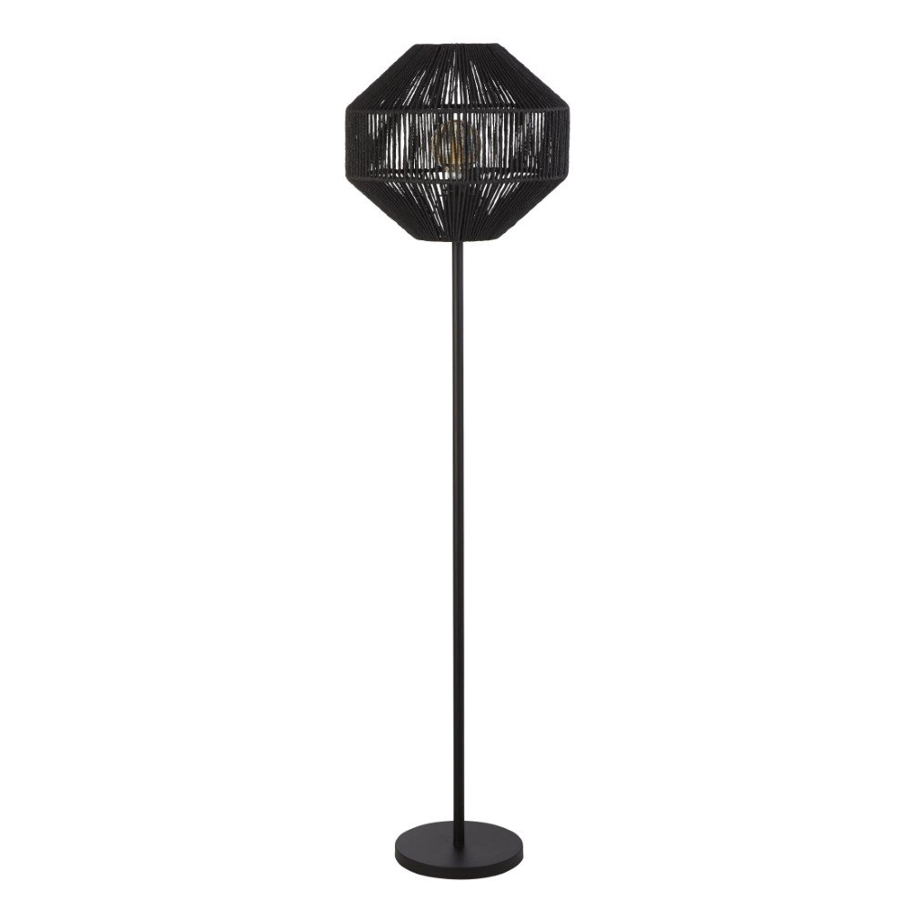 Zwarte schemerlamp Wicker Zwarte schemerlamp Wicker
