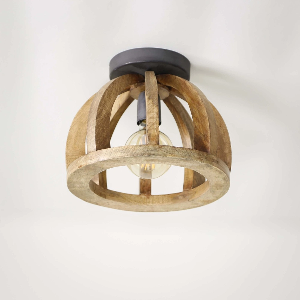 Houten plafondlamp Orba Ø 30cm - mango Lyora 8716803513228